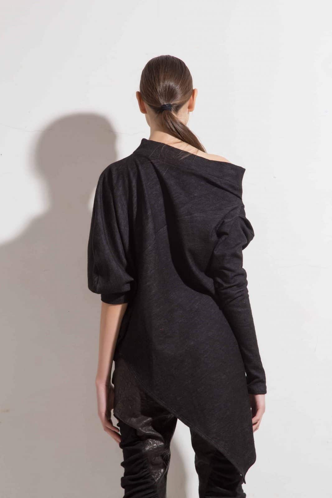 Asymmetric woolen blouse YOANA Asymmetric woolen blouse YOANA