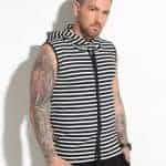 Sports T-shirt with hood STRIPE