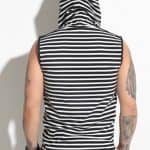 Sports T-shirt with hood STRIPE
