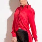 Extravagant long shirt BEAUTY RED