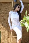 White Mirage – long sleeve lace beach dress -3562